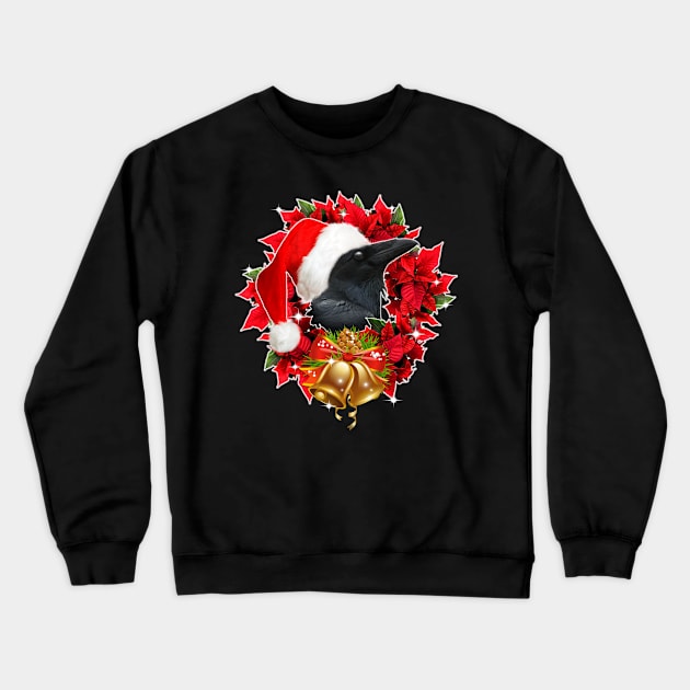 CHRISTMAS WREATH RAVEN VERSION 2!:) Crewneck Sweatshirt by SquishyTees Galore!